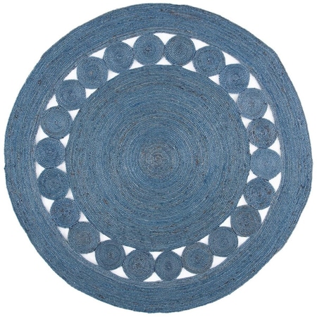 Safavieh 8 x 8 ft. Rustic Natural Fiber Round Rug, Navy NF364N-8R
